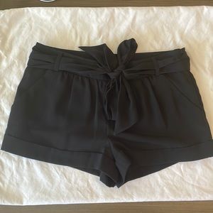 Black silk like shorts 100% polyester